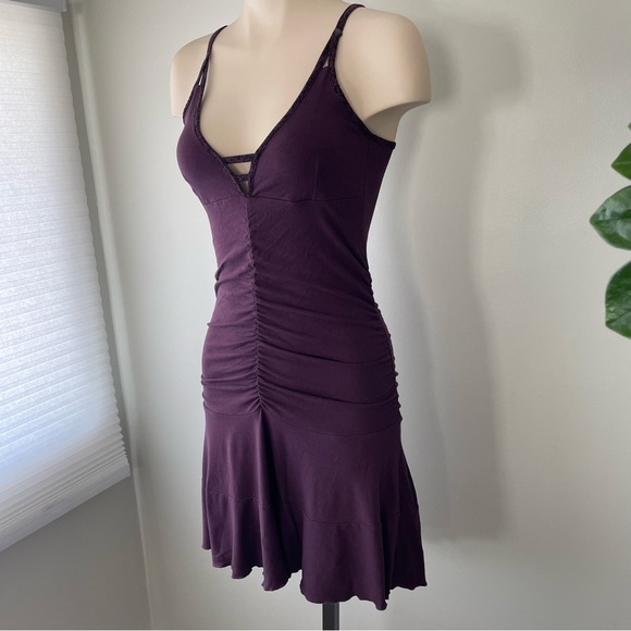 Nomads Hemp Wear Ruched Drop Waist Mini Tank Dress Purple Size Small - Picture 8 of 9